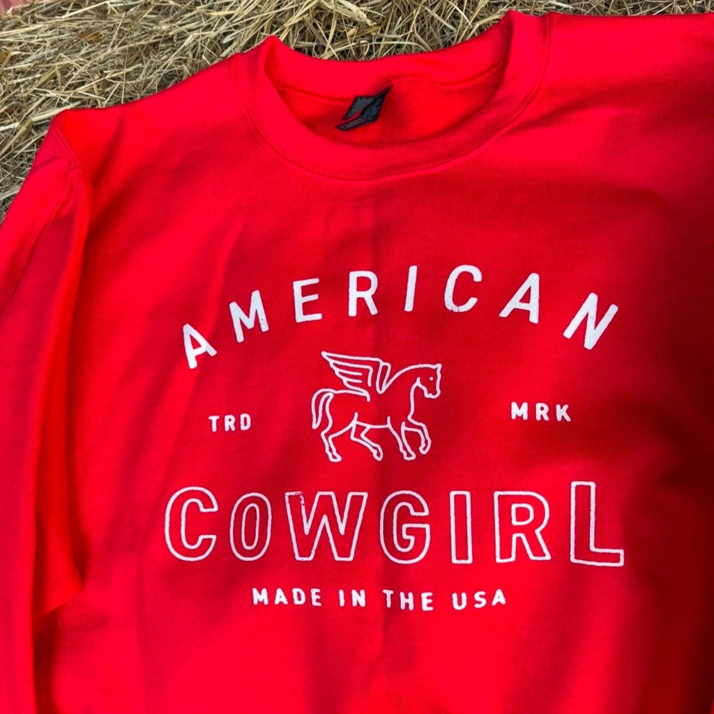 American Cowgirl Sweatshirt | Cozy Western - Inspired Fleece Pullover - The Stenciled Barn