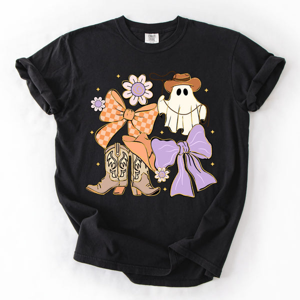 Black Coquette Cowgirl Halloween Tee | Comfort Colors - The Stenciled Barn