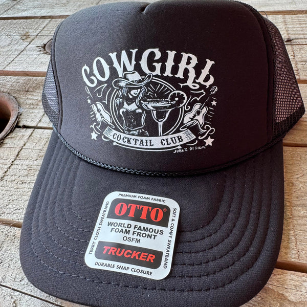 Cocktail Cowgirl Trucker Hat | Wild West Theme Snapback - The Stenciled Barn