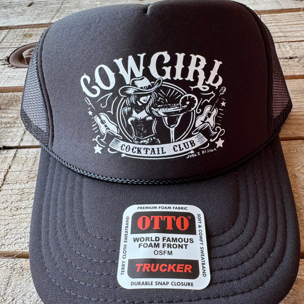 Cocktail Cowgirl Trucker Hat | Wild West Theme Snapback - The Stenciled Barn
