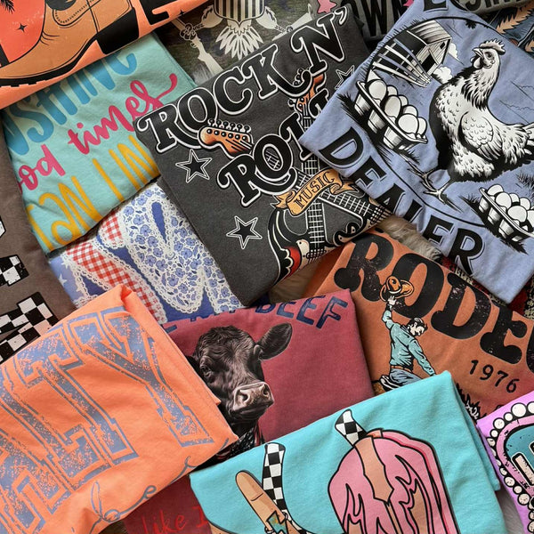 Two Comfort Colors Mystery Graphic Tees | Bundle of 2 - The Stenciled Barn