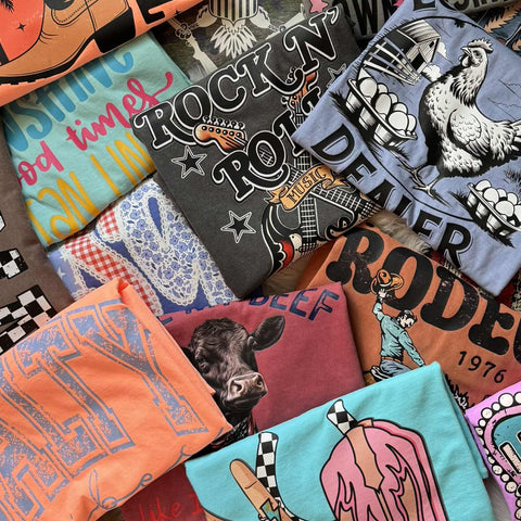 Two Comfort Colors Mystery Graphic Tees | Bundle of 2 - The Stenciled Barn