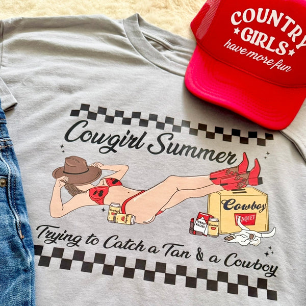 Country Girls Have More Fun Trucker Hat | Retro Style Otto Cap | Adjustable Snapback - The Stenciled Barn