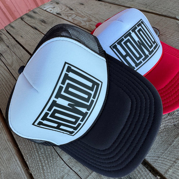Howdy Trucker Hat | Country Western Style Retro Otto Cap | Adjustable Snapback - The Stenciled Barn