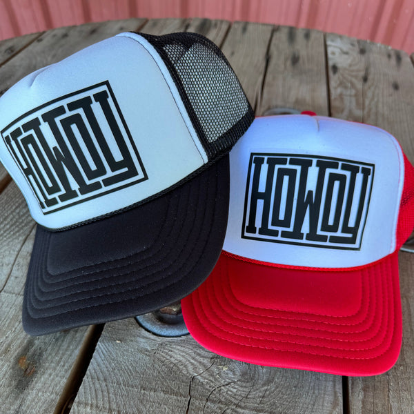 Howdy Trucker Hat | Country Western Style Retro Otto Cap | Adjustable Snapback - The Stenciled Barn