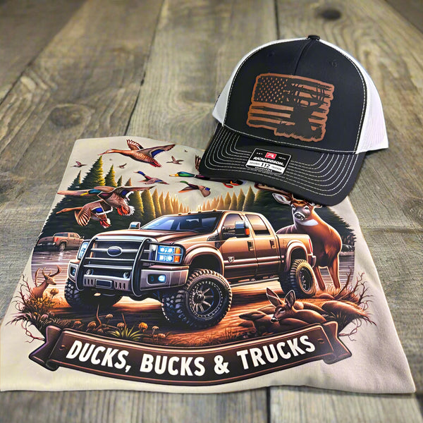 Deer Hunter USA Flag Patch Hat | Richardson 112 Snapback | Patriotic Trucker Cap - The Stenciled Barn