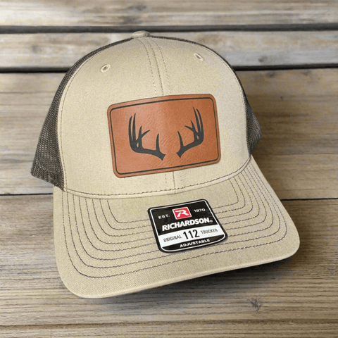 Deer Antlers Men's Patch Hat | Outdoorsmen Richardson 112 Snapback - The Stenciled Barn