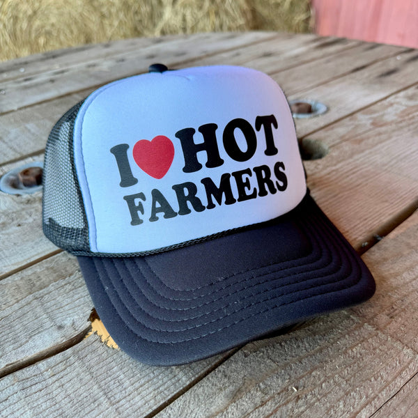 I Love Hot Farmers Trucker Hat | Flirty Country Girl Fashion - The Stenciled Barn