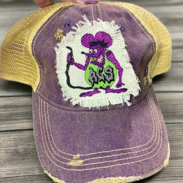 Custom Logo Patch Distressed Hat | Personalized Business Name Trucker Cap - The Stenciled Barn