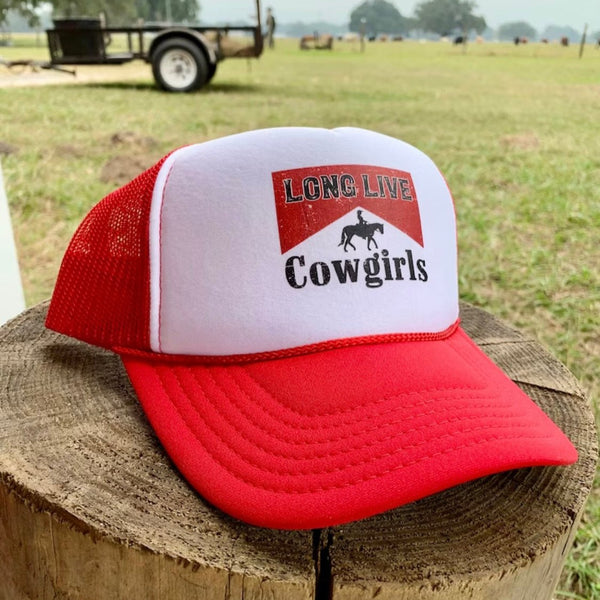 Long Live Cowgirls Trucker Hat | Retro Western Style Adjustable Cap - The Stenciled Barn