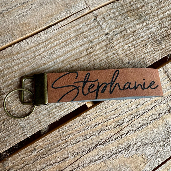Personalized Name Keychain | Laser Engraved Custom Keyfob Tag - The Stenciled Barn