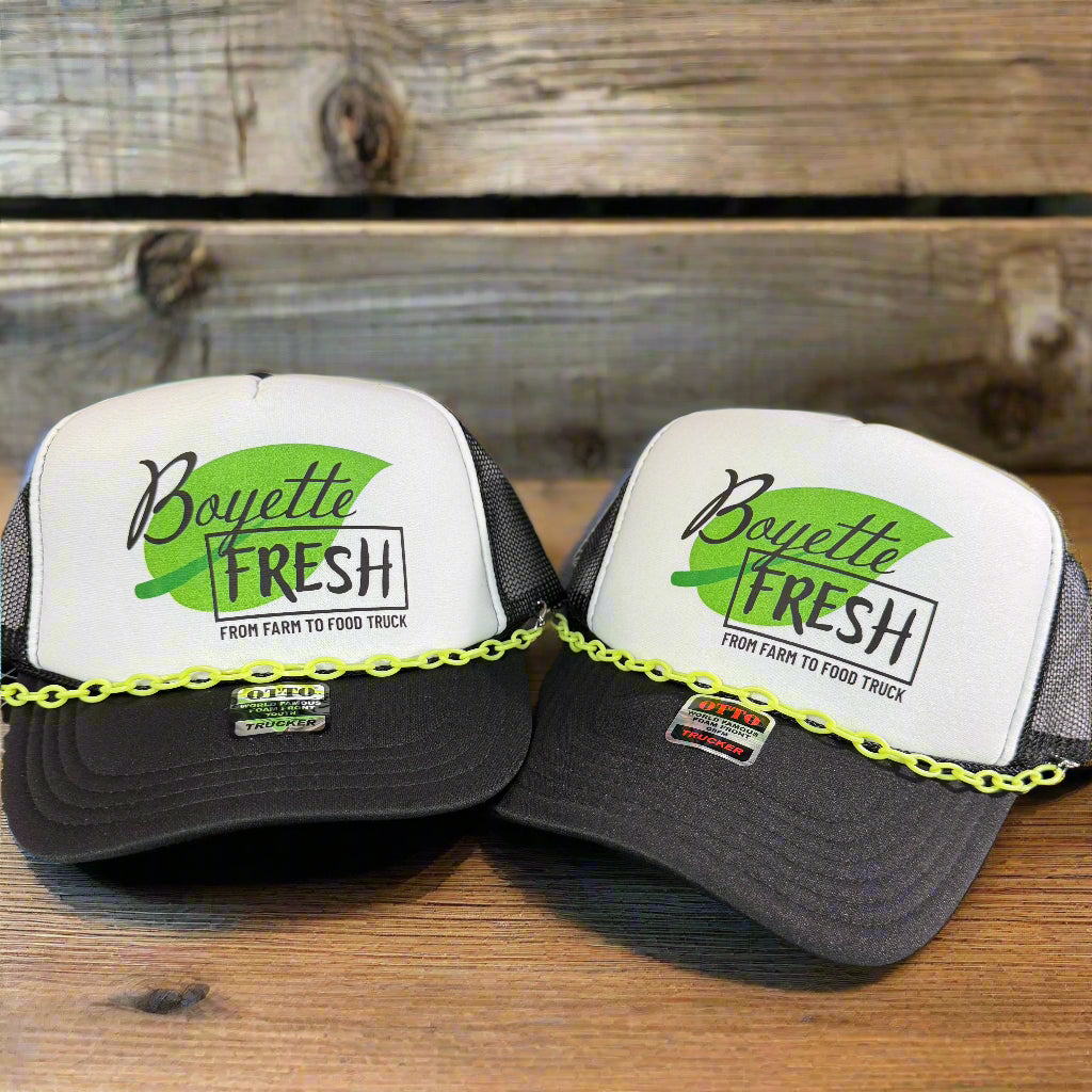 Custom Logo Trucker Hat | Retro Style Snapback Cap - The Stenciled Barn