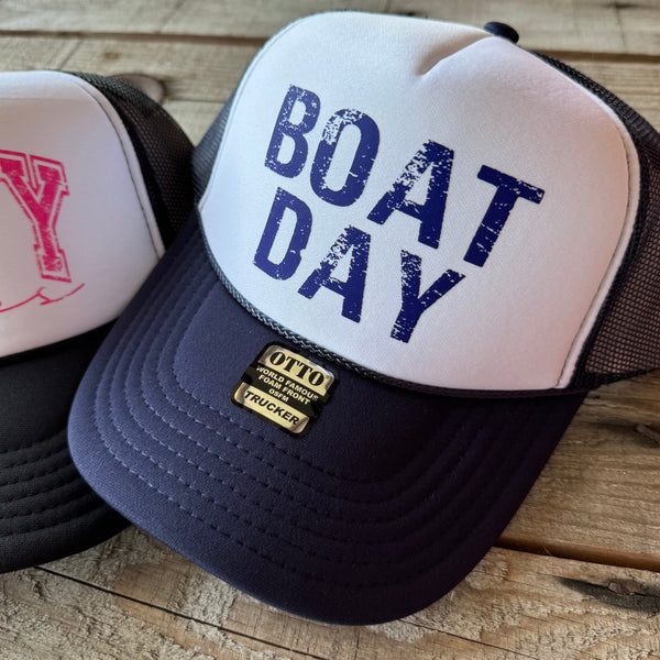 Boat Day Trucker Hat | Salty Vibes Snapback Cap - The Stenciled Barn