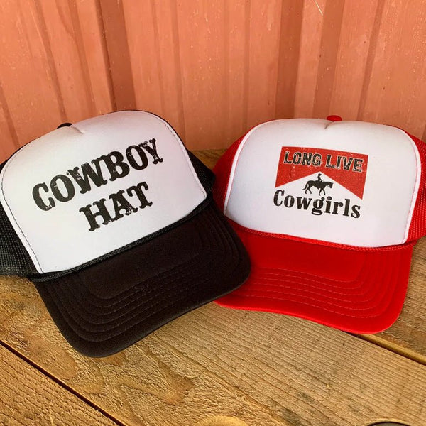 Cowboy Trucker Hat | Retro Foam Front Western Hat with Snapback Closure - The Stenciled Barn