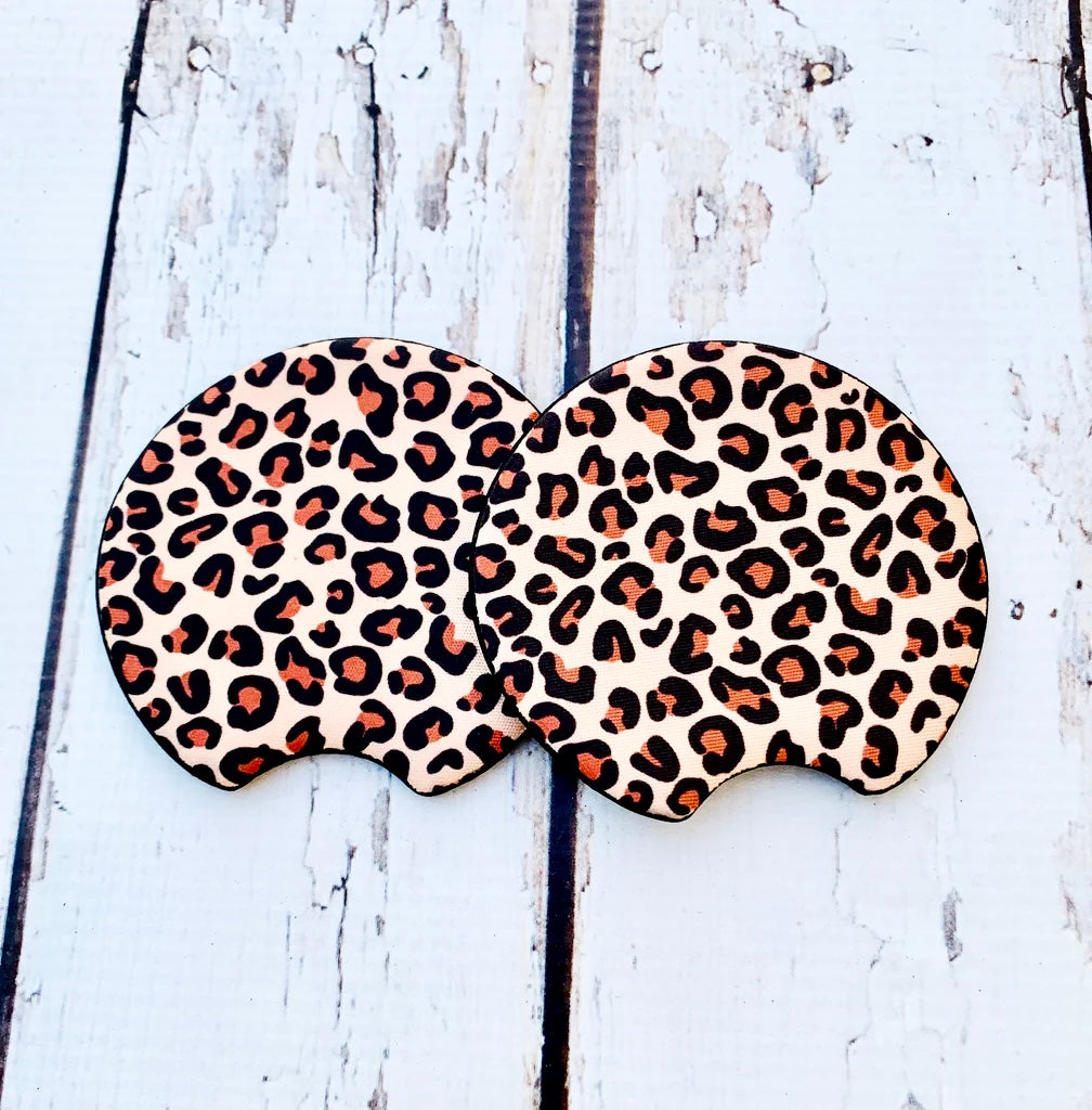 Leopard Print Car Coasters
