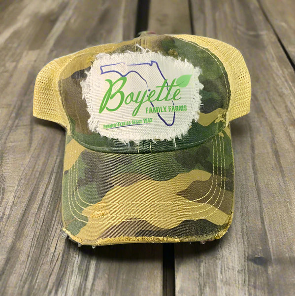 Custom Logo Patch Distressed Hat | Personalized Business Name Trucker Cap - The Stenciled Barn