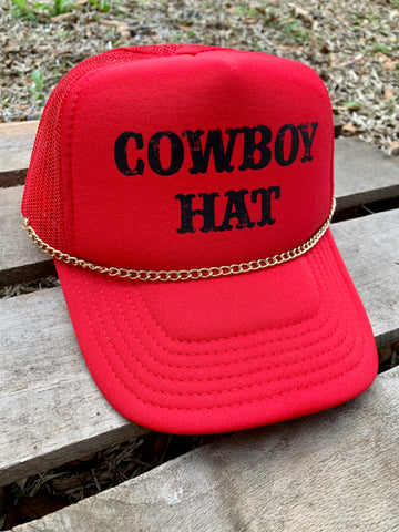 Cowboy Trucker Hat With Chain