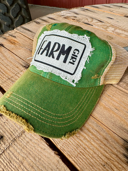 Distressed Farm Girl Hat