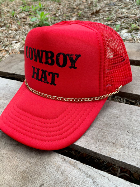 Cowboy Trucker Hat With Chain