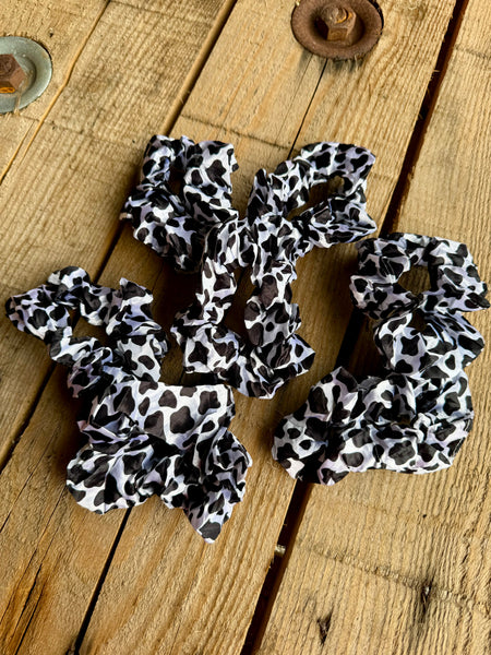 Cow Print Scrunchies