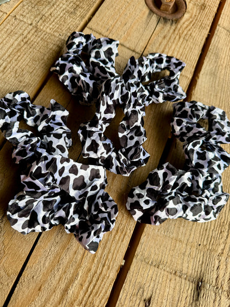 Cow Print Scrunchies