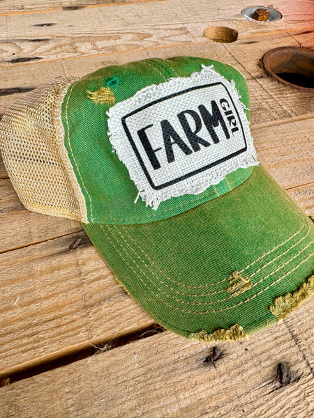 Distressed Farm Girl Hat