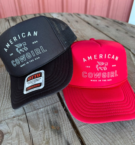 American Cowgirl Trucker Hat for Women, Otto Cap with Horse Graphic