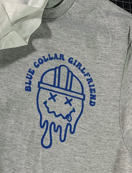 Blue Collar Girlfriend Shirt | Trendy Tradesmen GF Fashion Gildan T-shirt Hard Hat Design 