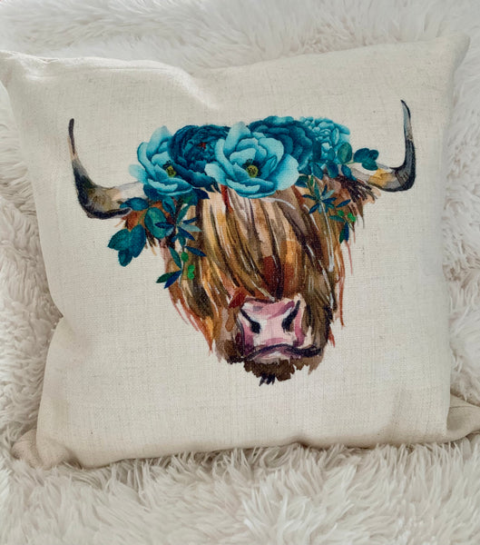 Boho Cow Pillow Cover | Stylish Farmhouse Decor for Sofa or Chair