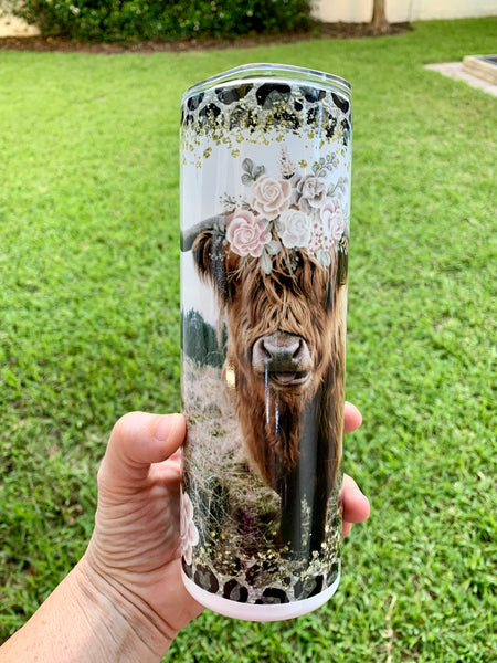 Boho Cowgirl Tumbler | Western Inspired Cup | Stainless Steel 20oz With Lid & Straw