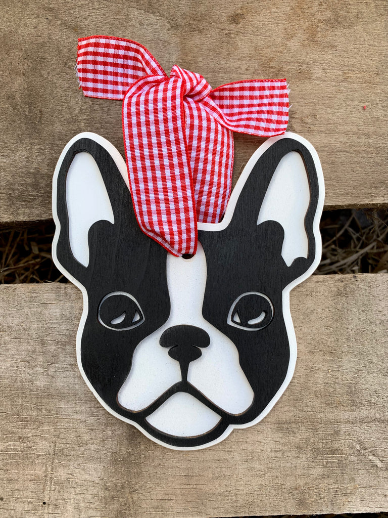 Boston Terrier Ornament | Wooden Decoration Handmade
