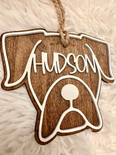 Boxer Dog Ornament | Christmas Stocking Name Tag