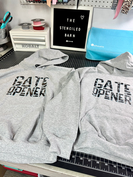 Gate Opener Youth Hoodie, Farm Theme Kids Apparel