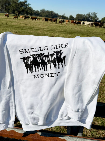 Cattle Rancher Sweatshirt, Smells Like Money Cattleman Cowhand Apparel