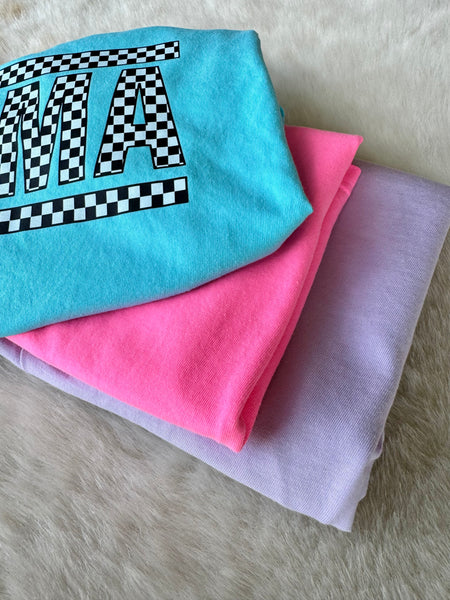 Checkered Mama Tee | Soft Comfort Colors Shirt Color Options
