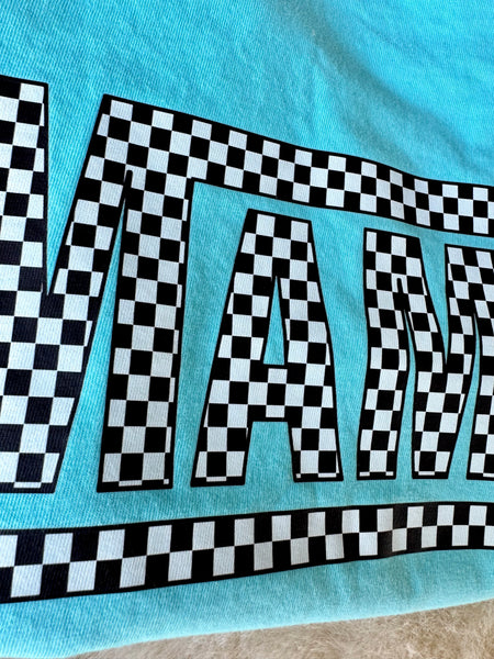 Checkered Mama Tee | Soft Comfort Colors Shirt Race Pattern