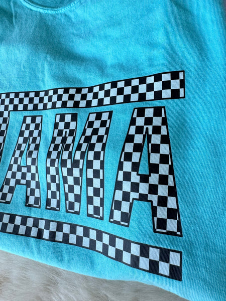 Checkered Mama Tee | Soft Comfort Colors Shirt Race Pattern