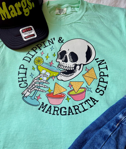 Chip Dippin' Margarita Sippin' Skelly Graphic Tee | CC Island Reef