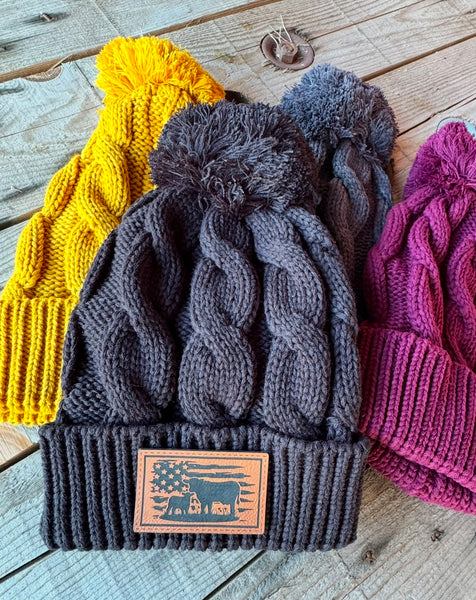 Cowgirl Patch Beanie | Western Inspired Warm Winter Fashion