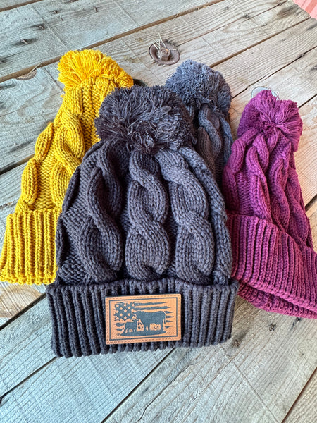 Cowgirl Patch Beanie | Western Inspired Warm Winter Fashion