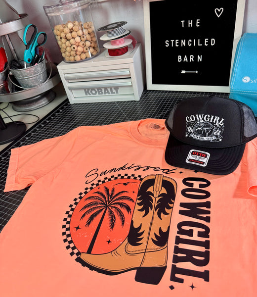 Cocktail Cowgirl Trucker Hat and Graphic Tee