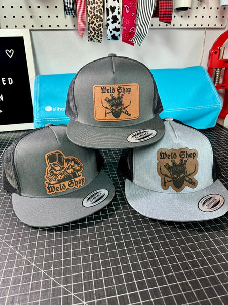 Custom Patch Hat | Logo Branded Fashion Custom Engraved Design Leather 