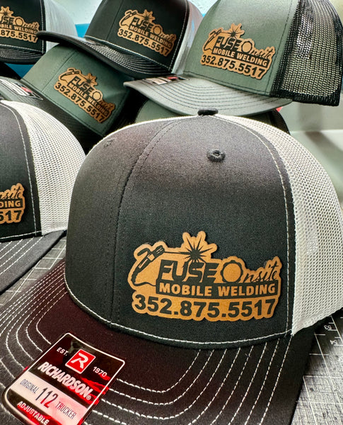 Custom Patch Hat | Logo Branded Fashion Custom Engraved Design Leather 