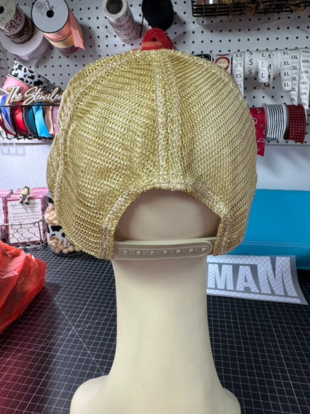 Distressed Patch Cap for Women Country Style Mesh Back View