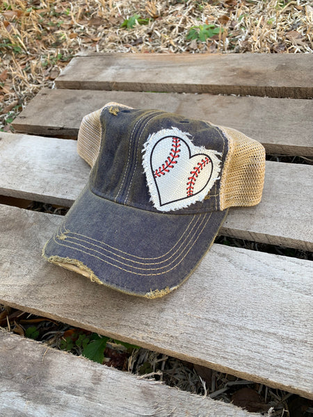 Baseball Heart Patch Hat
