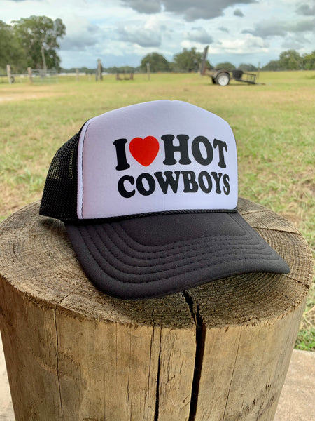 I Heart Hot Cowboys Trucker Hat