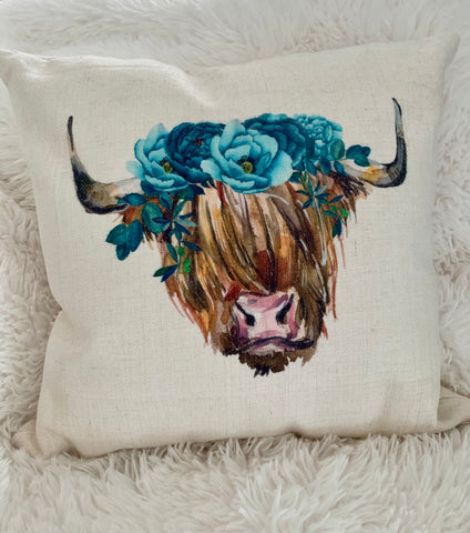 Highland Cow Pillow Cover