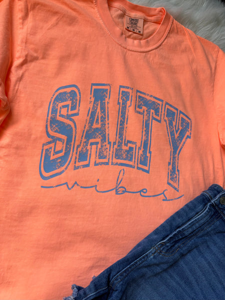 Salty Vibes Graphic Tee | CC Neon Cantaloupe
