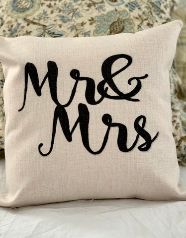 Mr & Mrs Pillow Cover