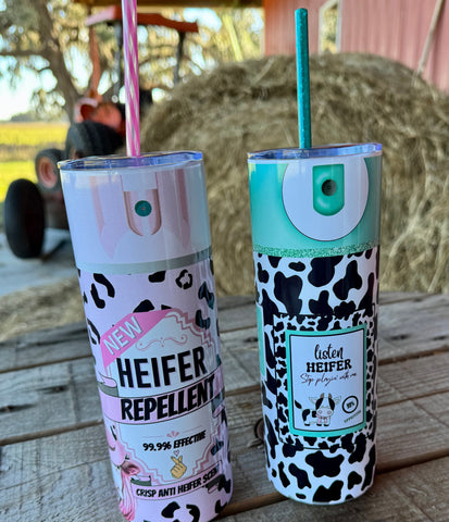 Funny Cow Lover Cup | Spotted Spray Can Tumbler 20oz Stainless Steel Includes Lid & Straw